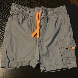 Kids Gray Cargo Shorts with Orange Drawstring